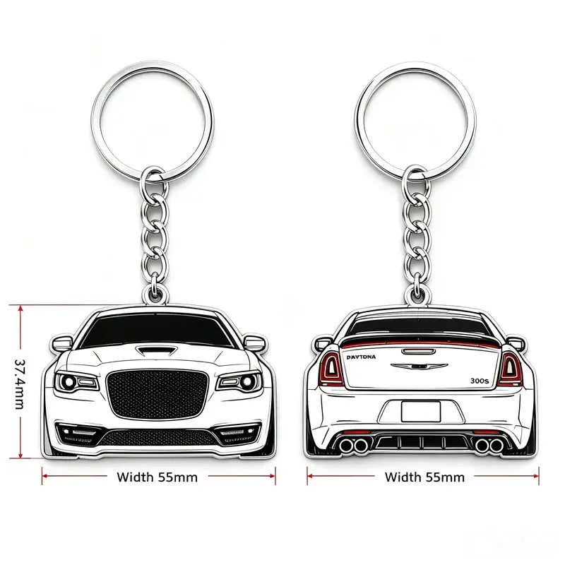 2-Sided Muscle Car Keychain - Automotive Exterior Decoration Accessory for Enthusiasts