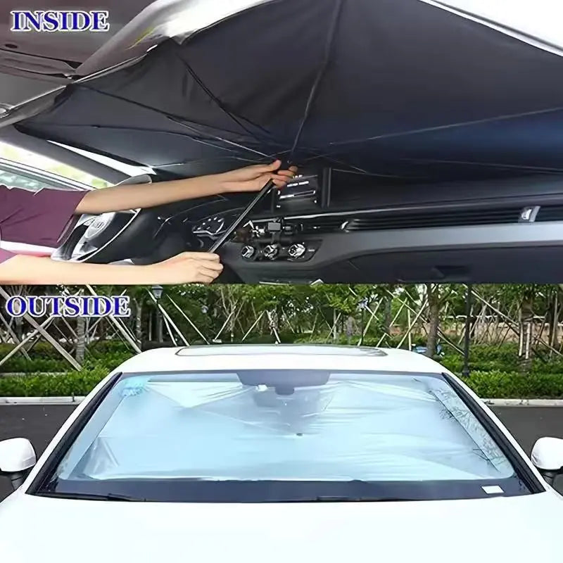 Portable Car Windshield Sunshade - Foldable Exterior Cooling Umbrella for Daily Use