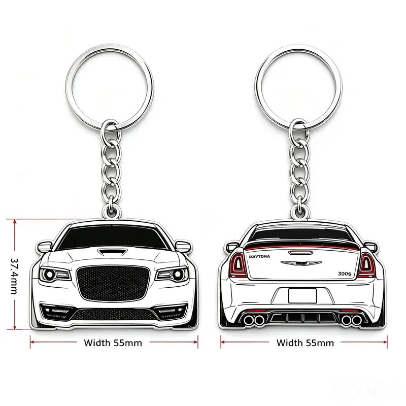 2-Sided Muscle Car Keychain - Automotive Exterior Decoration Accessory for Enthusiasts