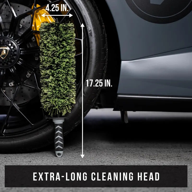 Wheel Barrel Brush for Deep Cleaning Rims and Spokes, Professional Car Detailing Tool