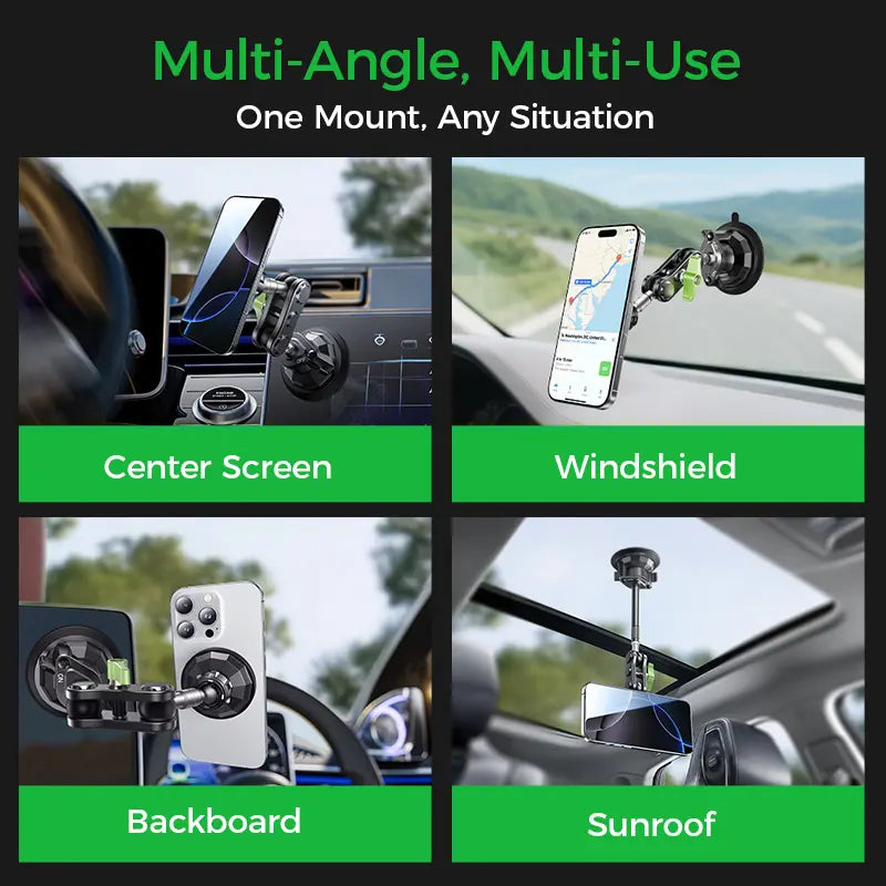 High Performance Ultra Durable Car Phone Holder with Vacuum Secure Washable Suction Cup