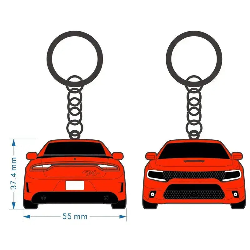 2-Sided Muscle Car Keychain - Automotive Exterior Decoration Accessory for Enthusiasts