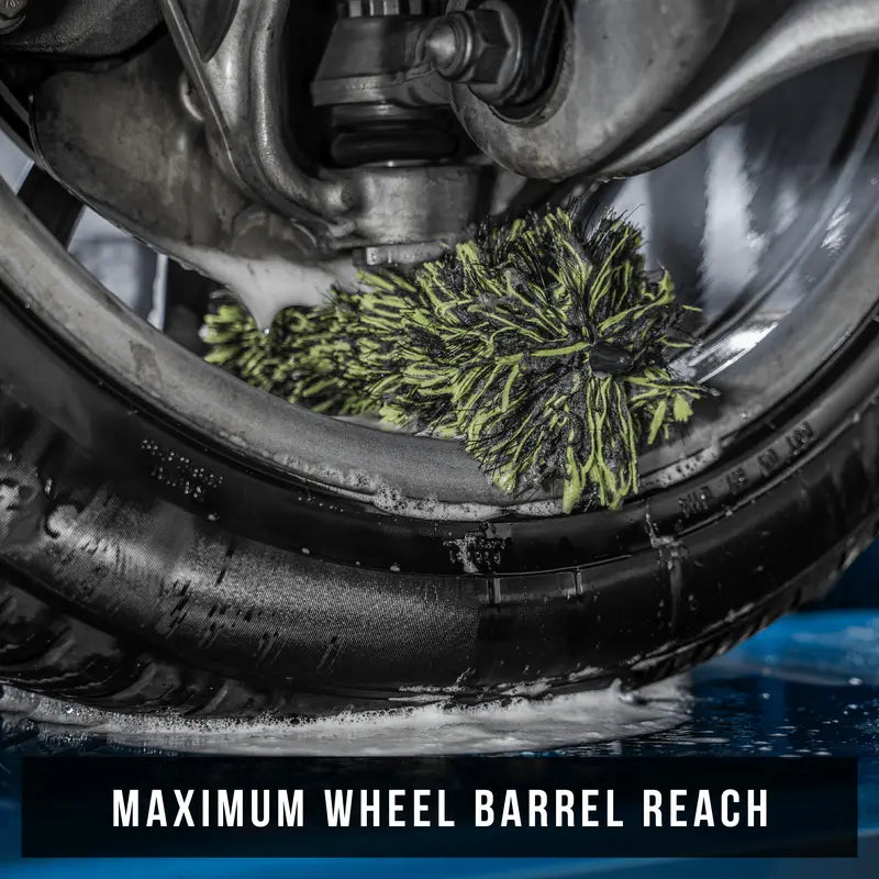 Wheel Barrel Brush for Deep Cleaning Rims and Spokes, Professional Car Detailing Tool