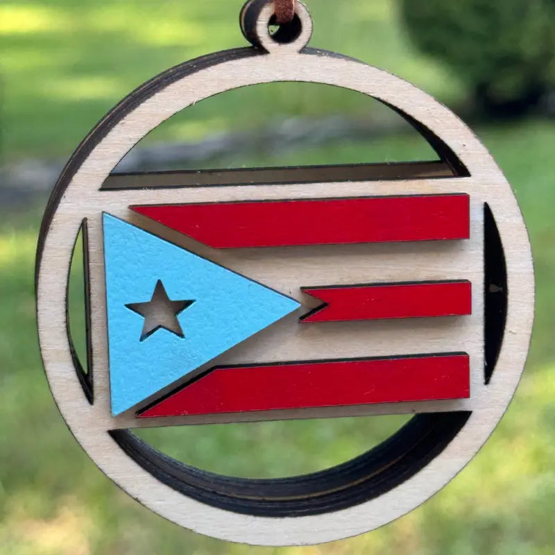 Puerto Rico Car Charm with Scented Air Freshener - Rearview Mirror Accessory for Vehicles