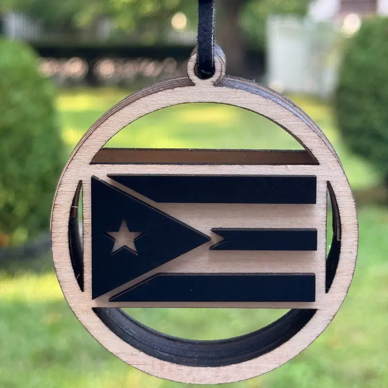 Puerto Rico Car Charm with Scented Air Freshener - Rearview Mirror Accessory for Vehicles