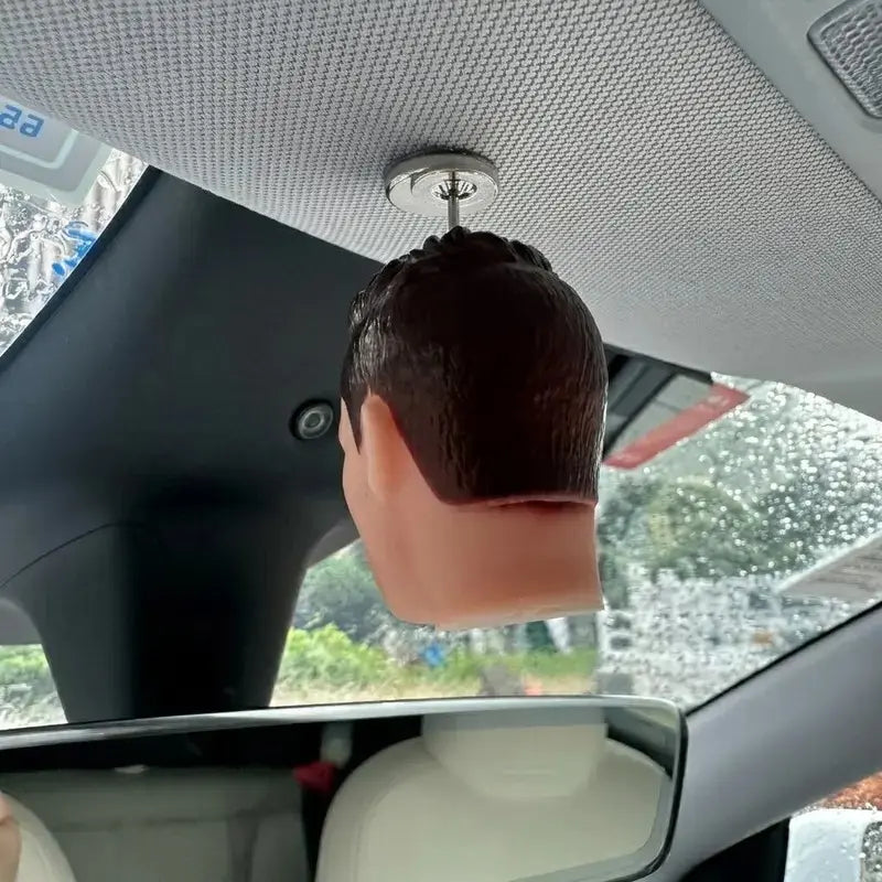 Funny Car Interior Figurine, Mini Driver Head Decoration, Creative Dashboard Accessory