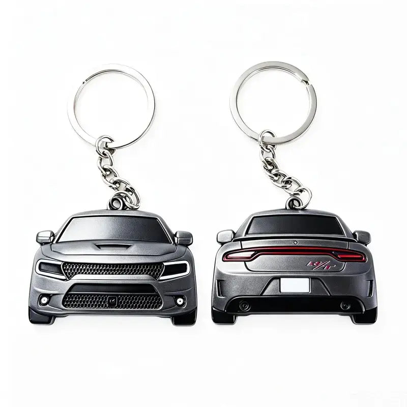 2-Sided Muscle Car Keychain - Automotive Exterior Decoration Accessory for Enthusiasts