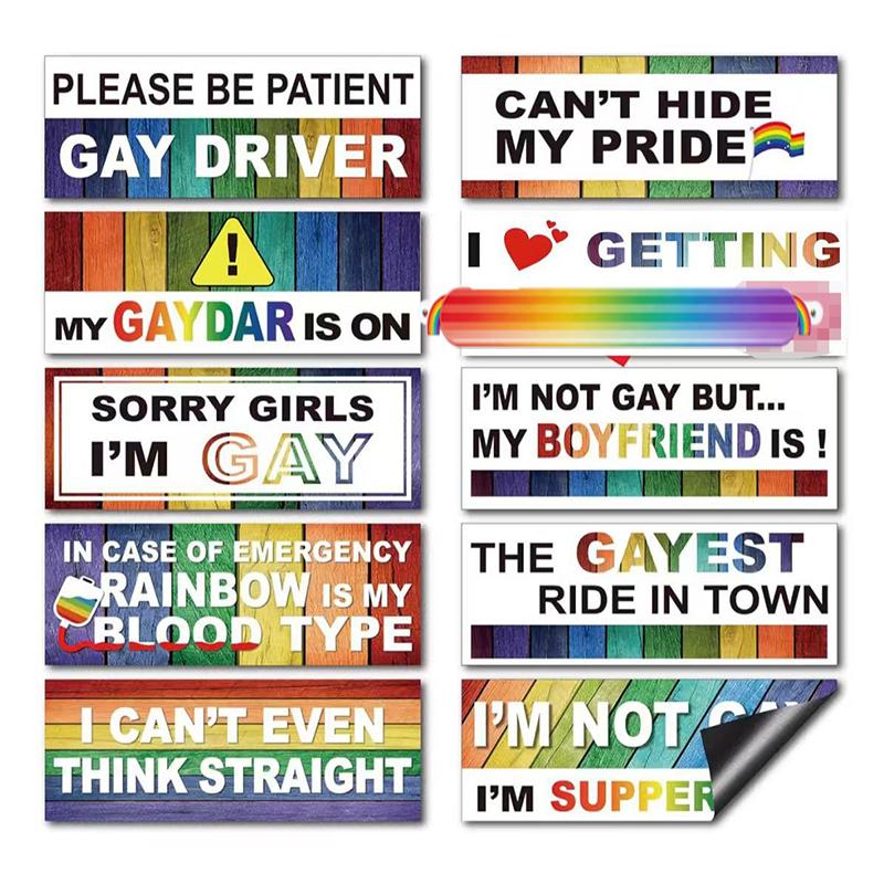 Rainbow Magnetic Bumper Sticker - Funny Reusable Car Magnet for Trucks and Refrigerators, 7.8 x 3.1 Inches