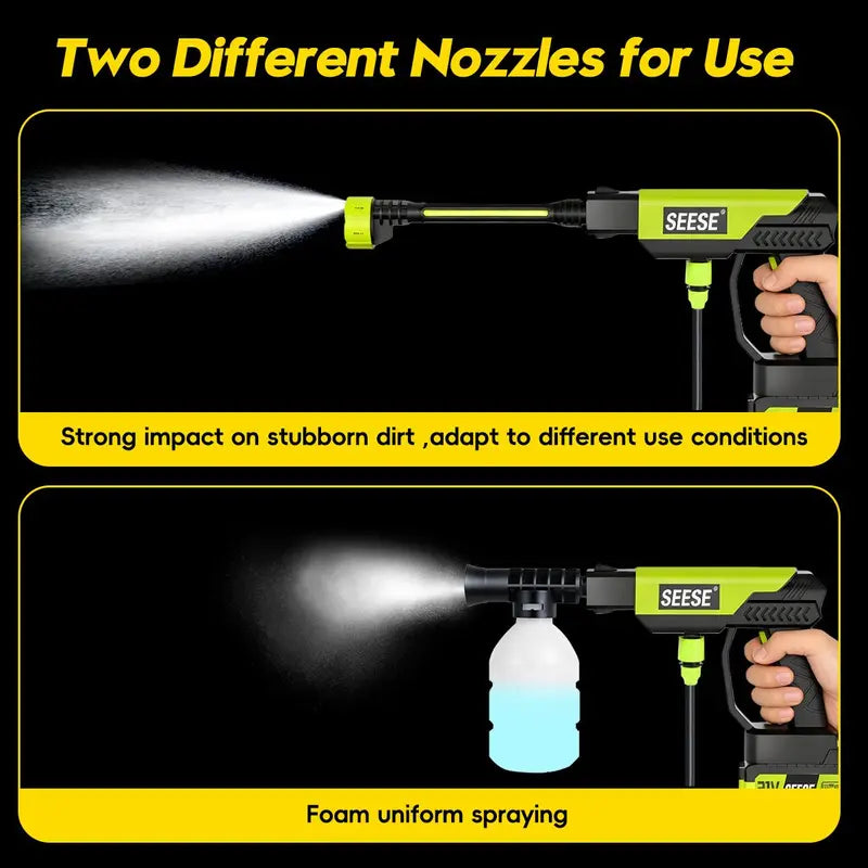 21V Cordless Car Washing Bundle: 1000 PSI Pressure Washer & 1000G Turbo Leaf Blower Combo Kit