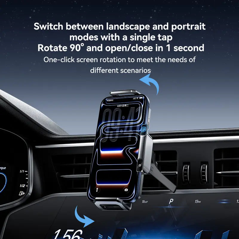 Wireless Auto-Clamping Car Charger Mount for 6-7.2 Inch Phones and Tablets