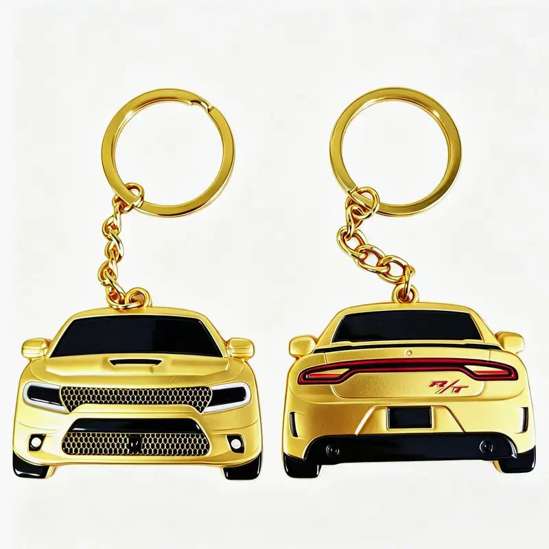 2-Sided Muscle Car Keychain - Automotive Exterior Decoration Accessory for Enthusiasts