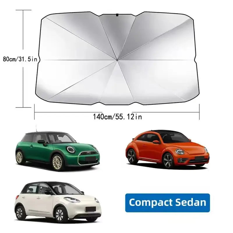 Portable Car Windshield Sunshade - Foldable Exterior Cooling Umbrella for Daily Use