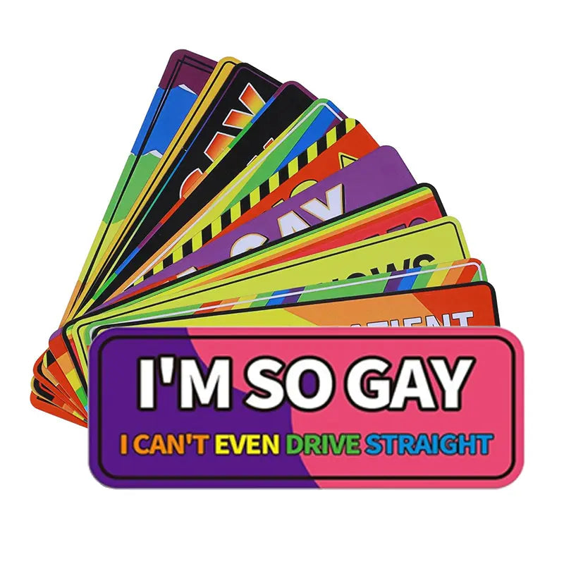 Rainbow Magnetic Bumper Sticker - Funny Reusable Car Magnet for Trucks and Refrigerators, 7.8 x 3.1 Inches