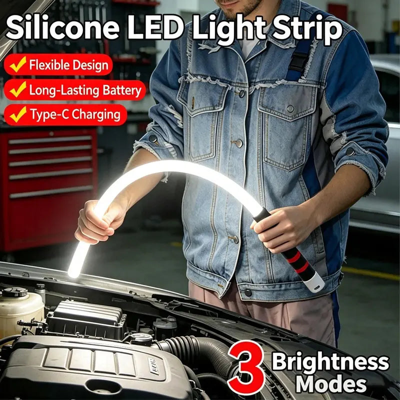 27" Bendable LED Flashlight Stick - Rechargeable Flexible Work Light for Car Repair & DIY
