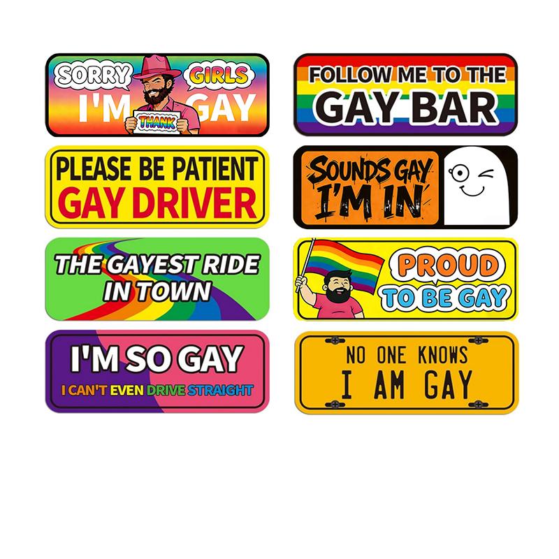 Rainbow Magnetic Bumper Sticker - Funny Reusable Car Magnet for Trucks and Refrigerators, 7.8 x 3.1 Inches