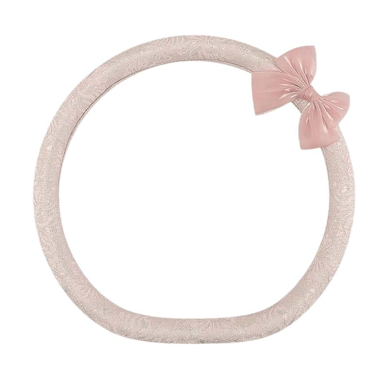 Lace Steering Wheel Cover 15 Inch Elegant Black with Large Bow-knot Design