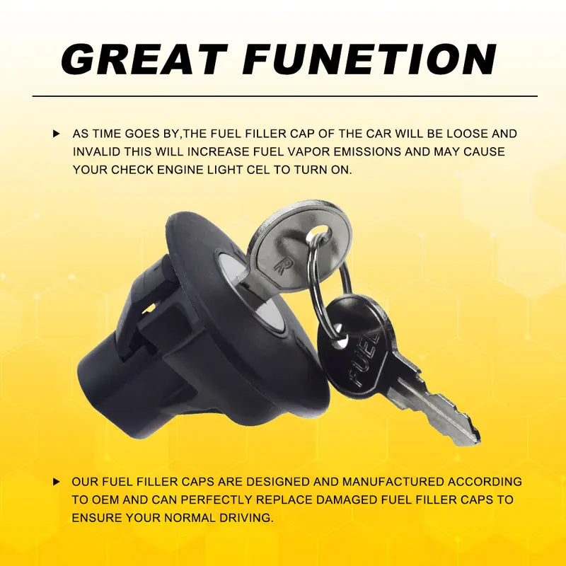 Locking Gas Fuel Tank Cover Plug Cap with 2 Keys 8U5Z9C268B for Pickup Trucks