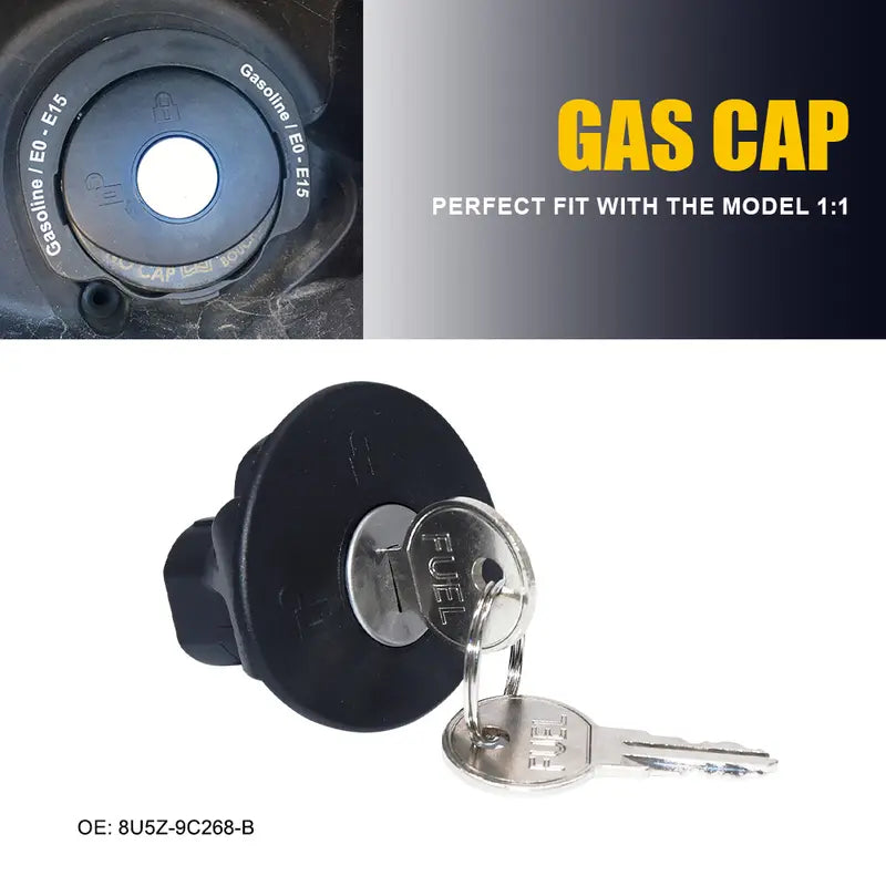 Locking Gas Fuel Tank Cover Plug Cap with 2 Keys 8U5Z9C268B for Pickup Trucks