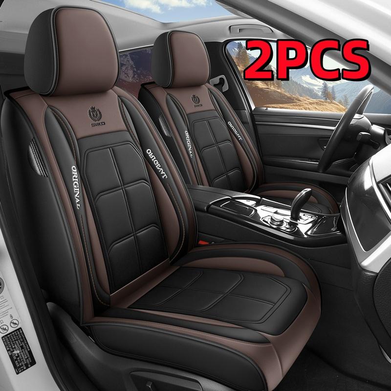 2 Pcs Set Premium Waterproof PU Leather Car Seat Covers - Universal Front Seat Protectors