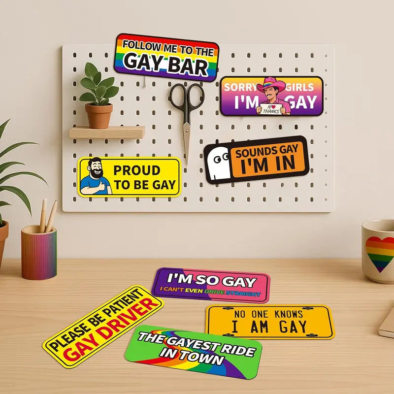 Rainbow Magnetic Bumper Sticker - Funny Reusable Car Magnet for Trucks and Refrigerators, 7.8 x 3.1 Inches