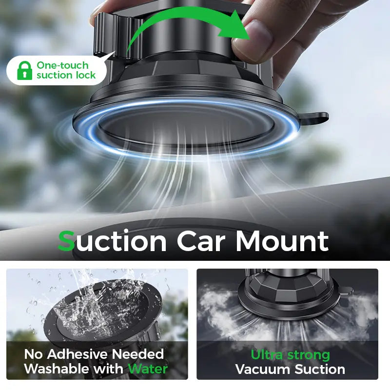 High Performance Ultra Durable Car Phone Holder with Vacuum Secure Washable Suction Cup