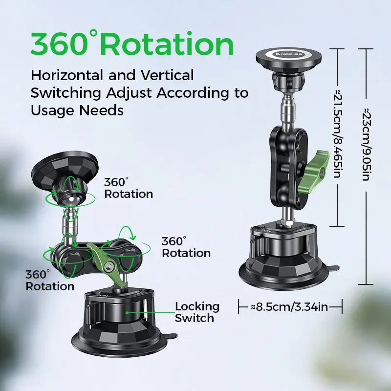 High Performance Ultra Durable Car Phone Holder with Vacuum Secure Washable Suction Cup