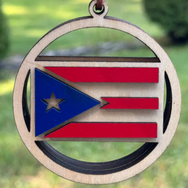 Puerto Rico Car Charm with Scented Air Freshener - Rearview Mirror Accessory for Vehicles