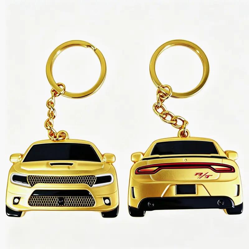 2-Sided Muscle Car Keychain - Automotive Exterior Decoration Accessory for Enthusiasts