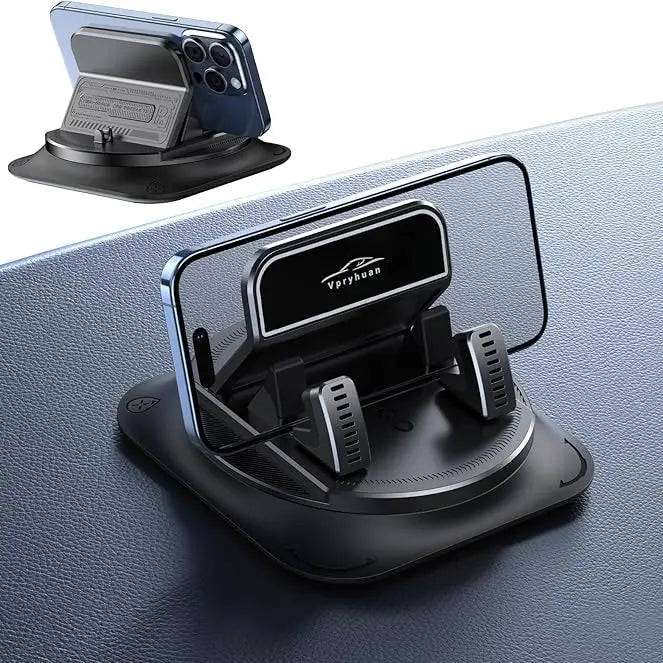 360° Rotation Car Phone Mount - Dashboard Phone Holder for All Smartphones, Black
