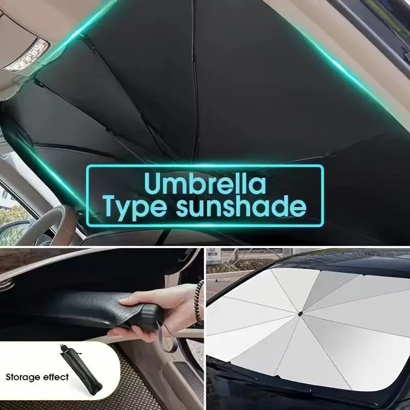 Portable Car Windshield Sunshade - Foldable Exterior Cooling Umbrella for Daily Use