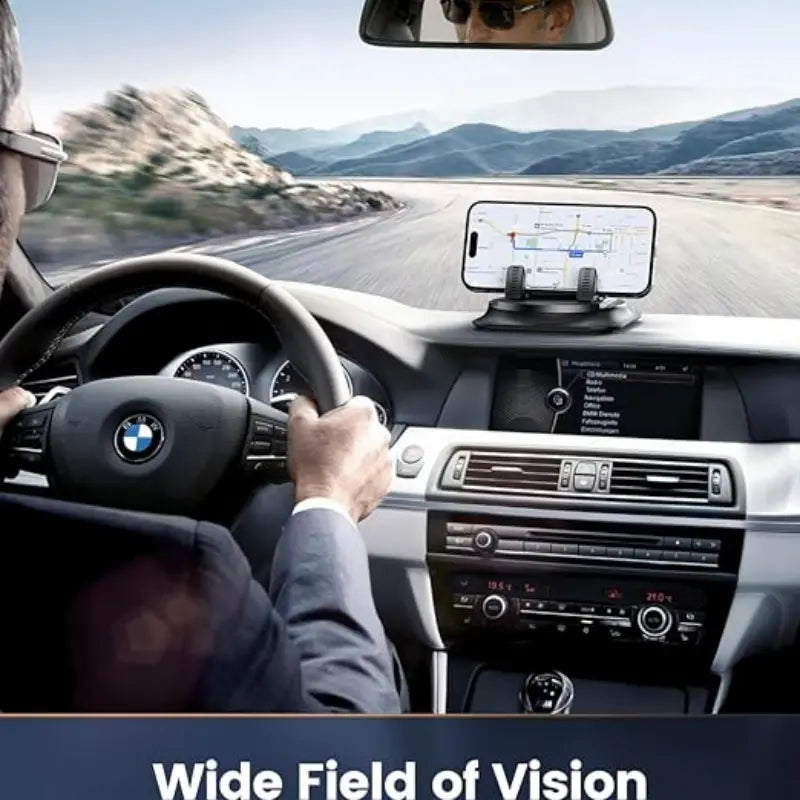 360° Rotation Car Phone Mount - Dashboard Phone Holder for All Smartphones, Black