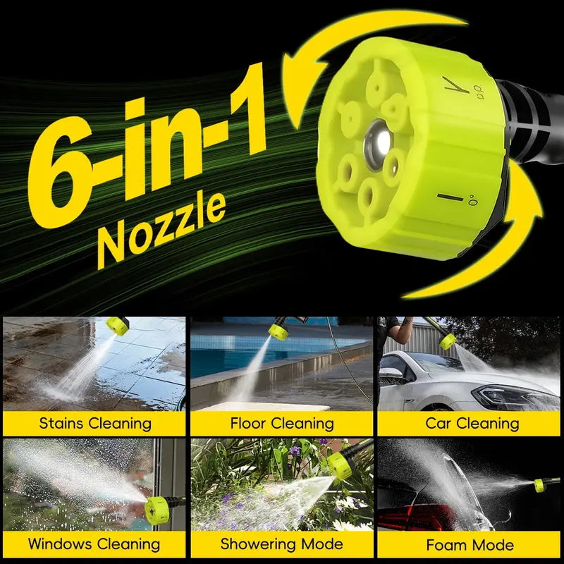21V Cordless Car Washing Bundle: 1000 PSI Pressure Washer & 1000G Turbo Leaf Blower Combo Kit