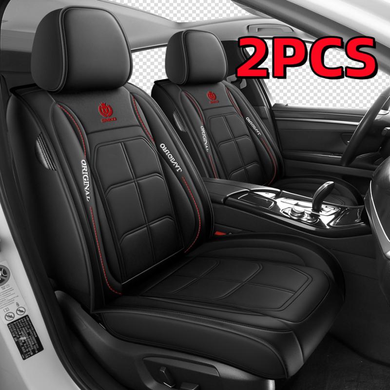 2 Pcs Set Premium Waterproof PU Leather Car Seat Covers - Universal Front Seat Protectors