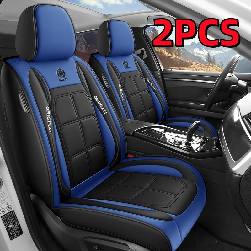 2 Pcs Set Premium Waterproof PU Leather Car Seat Covers - Universal Front Seat Protectors