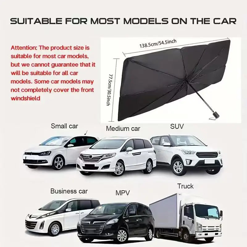 Portable Car Windshield Sunshade - Foldable Exterior Cooling Umbrella for Daily Use