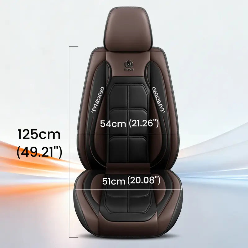 2 Pcs Set Premium Waterproof PU Leather Car Seat Covers - Universal Front Seat Protectors