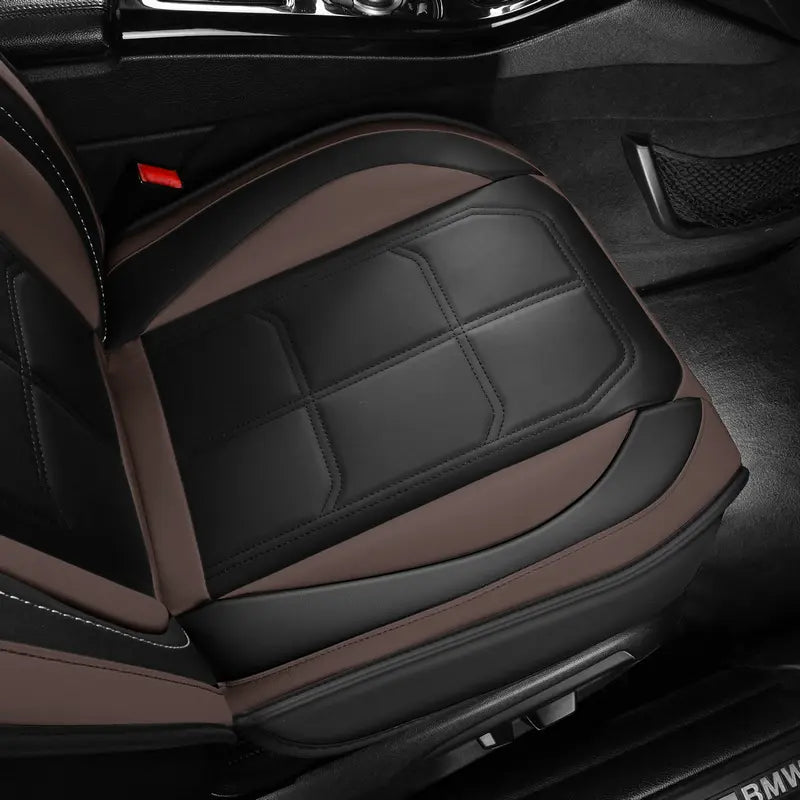 2 Pcs Set Premium Waterproof PU Leather Car Seat Covers - Universal Front Seat Protectors