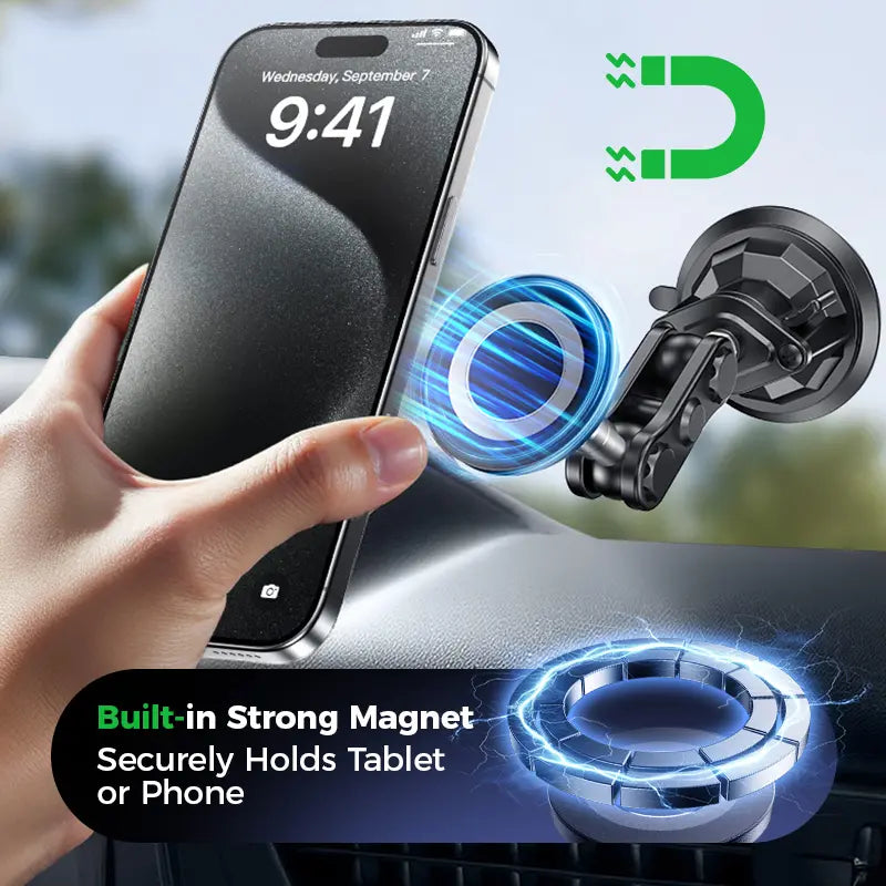 High Performance Ultra Durable Car Phone Holder with Vacuum Secure Washable Suction Cup