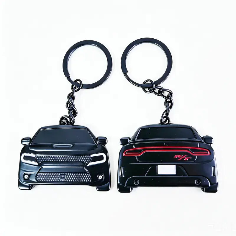 2-Sided Muscle Car Keychain - Automotive Exterior Decoration Accessory for Enthusiasts