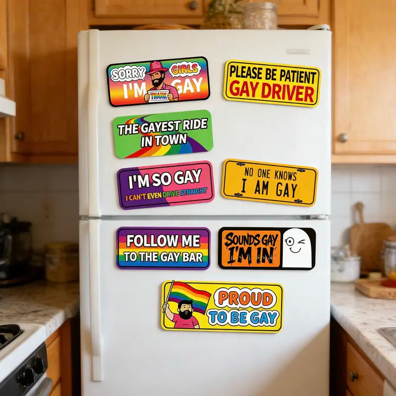 Rainbow Magnetic Bumper Sticker - Funny Reusable Car Magnet for Trucks and Refrigerators, 7.8 x 3.1 Inches