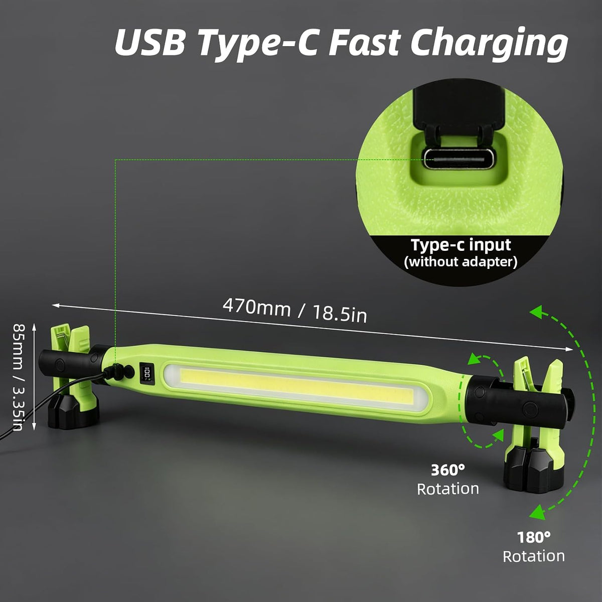 Under Hood Work Light, 3000LM IP66 Magnetic COB Cordless LED Light Bar for Auto Repair
